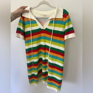 Entro Multicolor Striped Knit Dress